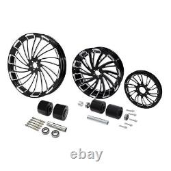 23 Front & 18 Rear Wheel Rim Hub Belt Pulley Fit For Harley Street Glide 09-23