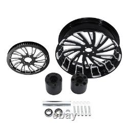 23 Front & 18 Rear Wheel Rim Hub Belt Pulley Fit For Harley Street Glide 09-23
