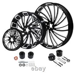 23'' Front Wheel 18'' Rear Wheel Hub Pulley For Harley Electra Glide 2009-Up ABS