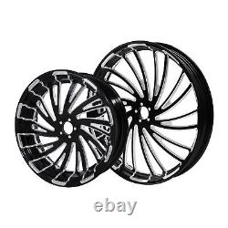 23'' Front Wheel 18'' Rear Wheel Hub Pulley For Harley Electra Glide 2009-Up ABS