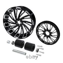 23'' Front Wheel 18'' Rear Wheel Hub Pulley For Harley Electra Glide 2009-Up ABS