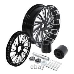 23'' Front Wheel 18'' Rear Wheel Hub Pulley For Harley Electra Glide 2009-Up ABS
