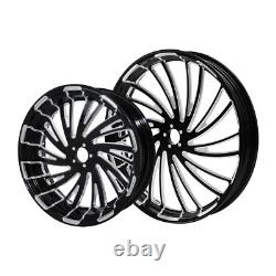 23'' Front Wheel Dual Disc 18'' Rear Wheel Hub Pulley For Harley Touring 2009-Up