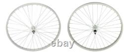 26 Alloy Wheel set Front & Rear Freewheel 36 Spokes 14G 3/8 Axle Silver