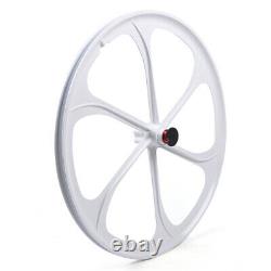 26 Front &Rear Mag Wheel Set Mag Wheels White Disc Brake 6-Spoke 7/8/9/10 Speed