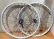 26 Heavy Duty Alloy Front & Rear Coaster Brake Bicycle Wheel 12g spokes White