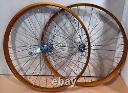 26 Heavy Duty Alloy Front & Rear Coaster Brake Bicycle Wheel 12g spokes White