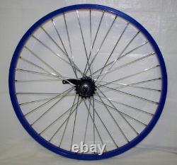 26x2.125 Alloy Front Rear Bicycle Wheelset Heavy Duty 12g Coaster Blue
