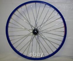 26x2.125 Alloy Front Rear Bicycle Wheelset Heavy Duty 12g Coaster Blue