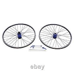 27.5-inch Mountain Bike Front Rear Wheelset Blue Aluminum Alloy Rim Disc Brake