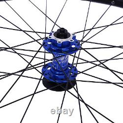 27.5-inch Mountain Bike Front Rear Wheelset Blue Aluminum Alloy Rim Disc Brake