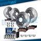 2WD Front Rear Drilled Rotors Brake Pad +24pc Lugnut +key for Tahoe Yukon Astro