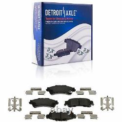 2WD Front Rear Drilled Rotors Brake Pad +24pc Lugnut +key for Tahoe Yukon Astro