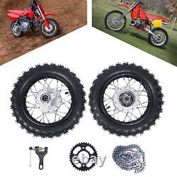 2.50-10 Front Rear Tire Rim Wheel Drum Brake Pit Bike For Honda CRF50 XR50 BBR