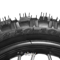 2.50-10 Front Rear Wheel Tire Rim Pair Set for Dirt Bikes