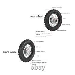 2.50-10 Front + Rear Wheels Drum Brake Rim CRF50 XR50 SSR SDG Dirt Bike 110 125