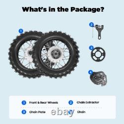 2.5-10 Front and Rear Wheel Tire Assembly for Honda CRF50 XR50 BBR KLX Dirt Bike