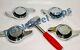 2 Bar Cut Chrome Knock-Off Spinners & Red Lead Hammer for Lowrider Wire Wheel
