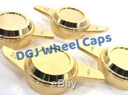 2 Bar Cut Gold Knock-offs Spinners for Lowrider Wire Wheels