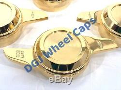 2 Bar Cut Gold Knock-offs Spinners for Lowrider Wire Wheels