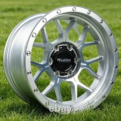 2 Pack Falcon 17 x 9 inch Wheel Off-Road TX Titan Silver withMachine Face Wheels