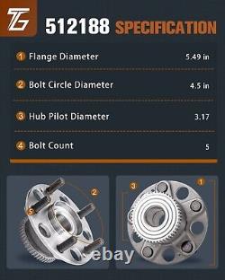 2pcs Front & Rear Wheel Bearing Hub Kit for Honda Accord TL 5-Lug Assembly
