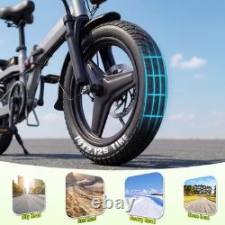 30MPH Folding Electric Bike for Adults, 750W 48V 10.4AH 14 Commuter City Ebike
