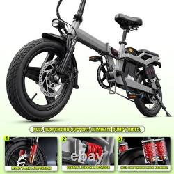 30MPH Folding Electric Bike for Adults, 750W 48V 10.4AH 14 Commuter City Ebike