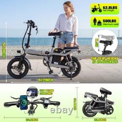 30MPH Folding Electric Bike for Adults, 750W 48V 10.4AH 14 Commuter City Ebike