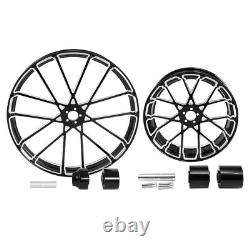30X3.5 Front 18'' Rear Wheel Rim & Single Hub Fit For Harley Touring 2009-2023