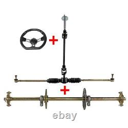 32 Go Kart Rear Axle Kit + Front Steering Wheel Tie Rod Gear Rack ATV Buggy Qua