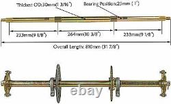 32 Go Kart Rear Live Axle Kit 7 Wheels Front Steering Wheel Tie Rod Shaft Rack