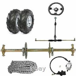 32 Rear Axle Kit Front Steering Wheel Tie Rod 7 Wheels for ATV Quad Go Kart