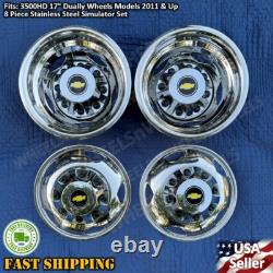 3500HD 17 Stainless Steel Dually Wheel Simulator Set for models 2011 and Up