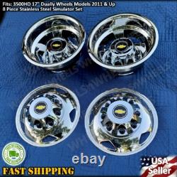 3500HD 17 Stainless Steel Dually Wheel Simulator Set for models 2011 and Up