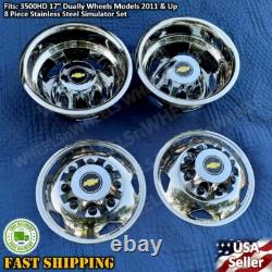 3500HD 17 Stainless Steel Dually Wheel Simulator Set for models 2011 and Up