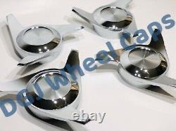 3 Bar Cut Chrome Knock-Off Spinner Caps for Lowrider Wire Wheels (M)