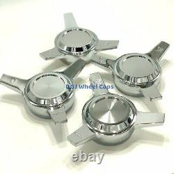 3 Bar Cut Straight Chrome Knock-Off Spinner Caps for Lowrider Wire Wheels