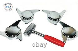 3 Bar Smooth Knock-Offs Spinners and Red Lead Hammer for Lowrider Wire Wheels M