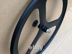 3 Spoke 700c Fixie / Single Speed Road Bike Wheel Front or rear Black