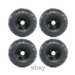 4PCS 145/70-6 Front Rear Tire Wheel Black Rim for ATV Quad Go Kart Mini Bike