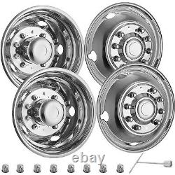 4PCS Wheel Simulators For FORD F450 F550 19.5 2005-20 10 LUG Stainless Dually