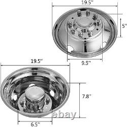 4PCS Wheel Simulators For FORD F450 F550 19.5 2005-20 10 LUG Stainless Dually