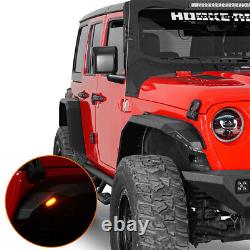 4Pcs Front + Rear Steel Flat Wheel Fender Flares Fit 2018-2024 Jeep Wrangler JL