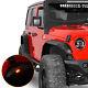4Pcs Front + Rear Steel Flat Wheel Fender Flares Fit 2018-2024 Jeep Wrangler JL