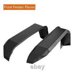 4Pcs Front + Rear Steel Flat Wheel Fender Flares Fit 2018-2024 Jeep Wrangler JL