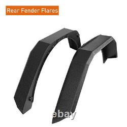 4Pcs Front + Rear Steel Flat Wheel Fender Flares Fit 2018-2024 Jeep Wrangler JL