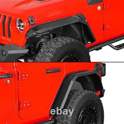 4Pcs Front + Rear Steel Flat Wheel Fender Flares Fit 2018-2024 Jeep Wrangler JL