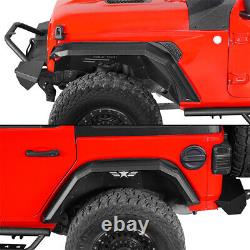 4Pcs Front + Rear Steel Flat Wheel Fender Flares Fit 2018-2024 Jeep Wrangler JL
