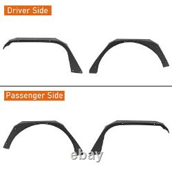 4Pcs Front + Rear Steel Flat Wheel Fender Flares Fit 2018-2024 Jeep Wrangler JL